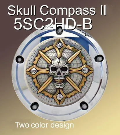 Harley Derby Cover Skull Compass II Emblem - Harley Davidson Accessory