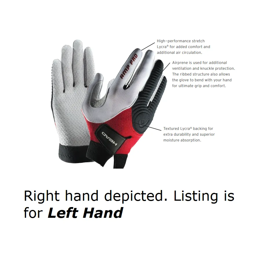 Head AMP Pro Racquetball Glove (Red/White/Black)