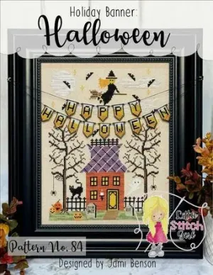 Holiday Banner:  Halloween - Little Stitch Girl - Cross Stitch Pattern