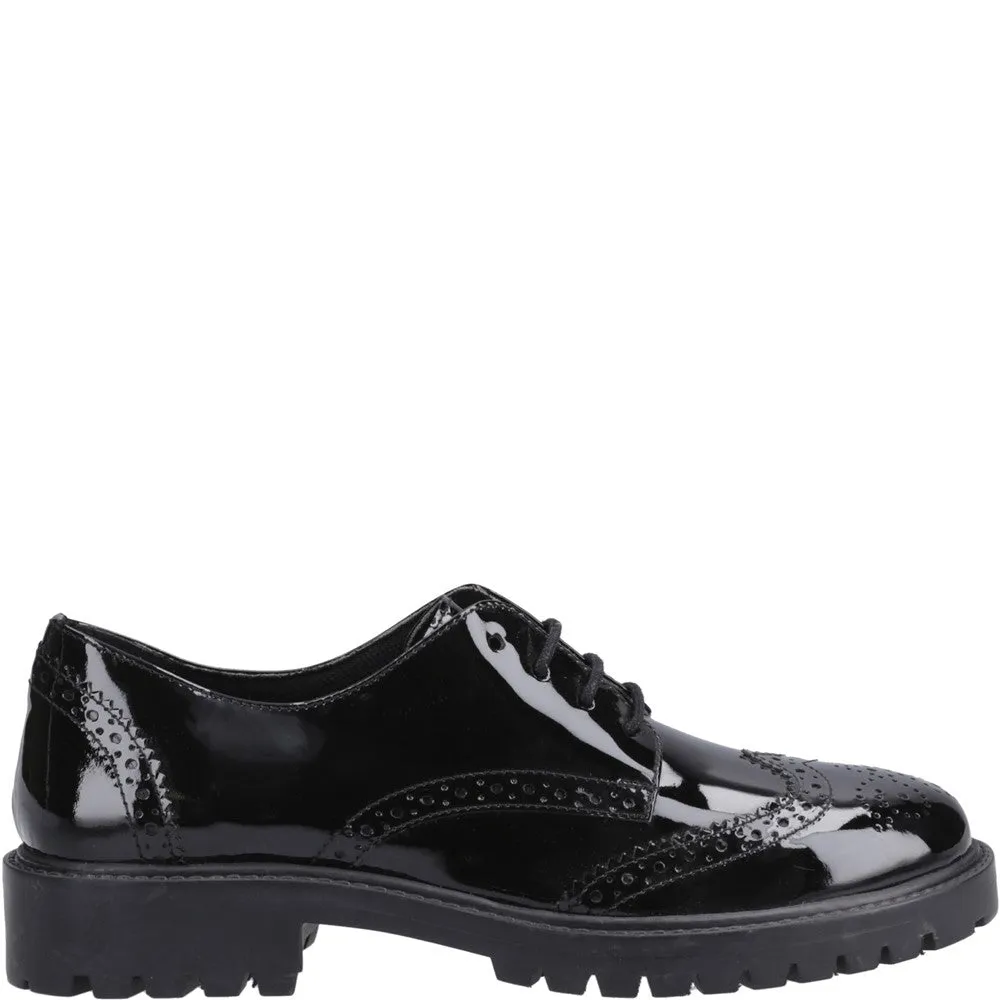 Hush Puppies Athena Patent XL Senior School Shoes