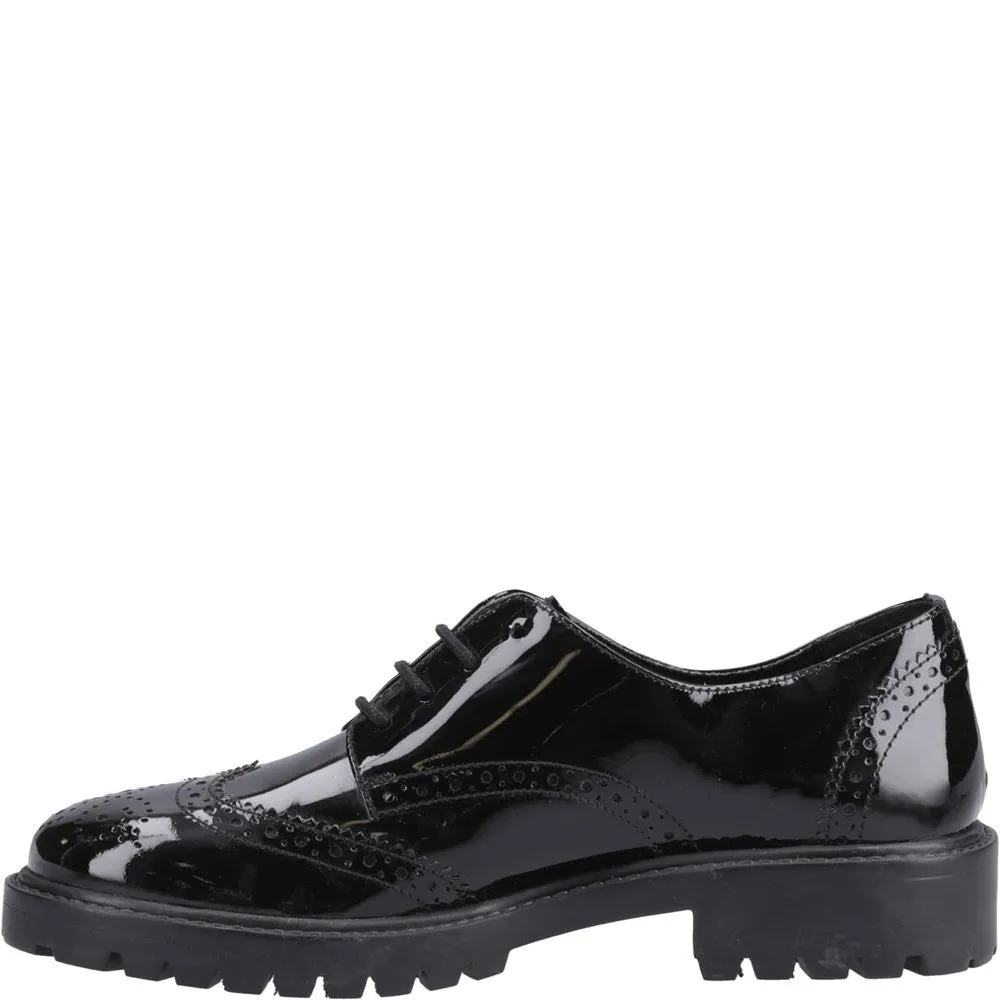 Hush Puppies Athena Patent XL Senior School Shoes