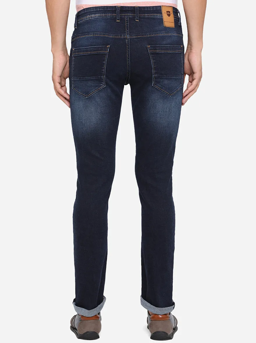 Indigo Blue Washed Slim Fit Jeans | JadeBlue