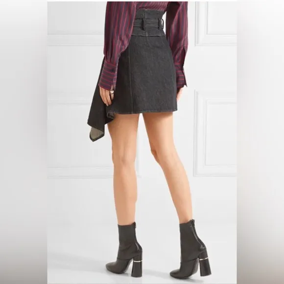Isabel Marant Asymmetrical Denim Wrap Skirt