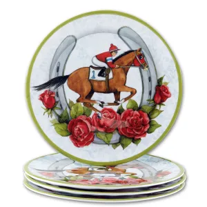 Jockeys & Juleps Horse Racing Luncheon Plates - Melamine Set of 4