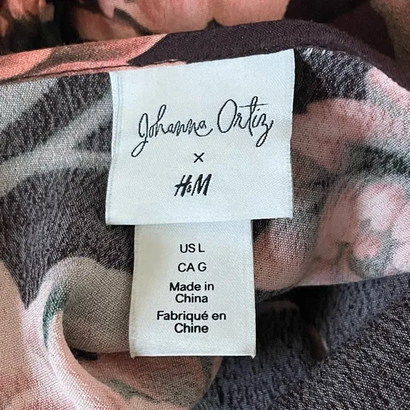 Johanna Ortiz x H&amp;M Midi Brown Floral Boho Peasant Cottage Wedding Easter