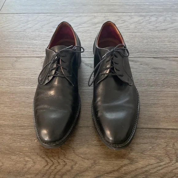 Johnston &amp; Murphy Mens Meade Cap Toe Black Dress Shoe | 9 1/2