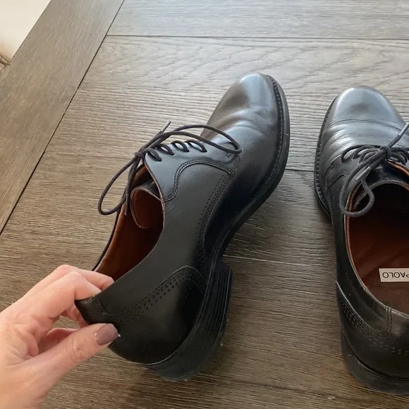 Johnston &amp; Murphy Mens Meade Cap Toe Black Dress Shoe | 9 1/2