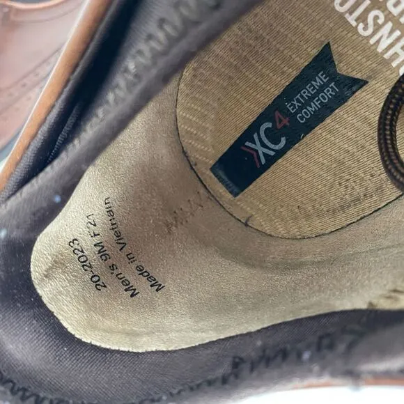 Johnston &amp; Murphy XC4 Lancer Wingtip Shoe Size 9 M Brown Casual Waterproof