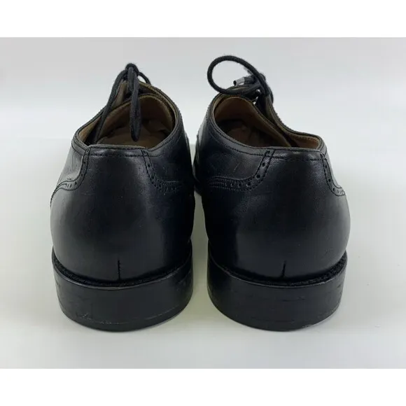 Johnston And Murphy Knowland Cap Toe Oxford Black Leather Lace Up Shoe Mens 11.5