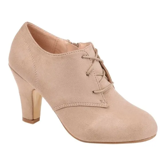 Journee Collection Leona Shootie Taupe Faux Suede