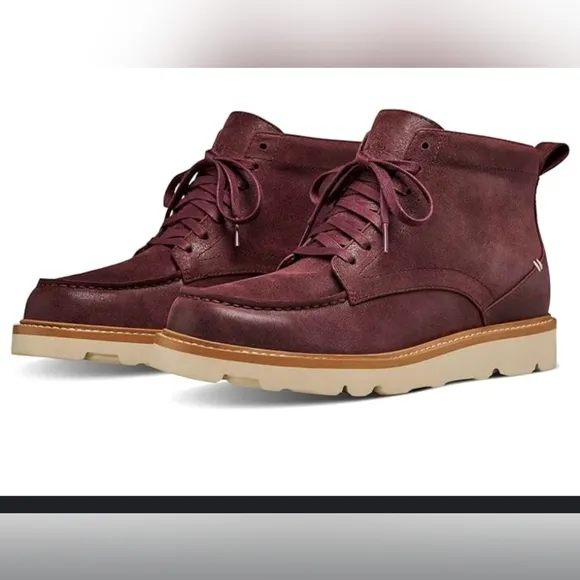 LABEL Men's 13 Burgundy Leather Boots NEW Vibram sole Stylish