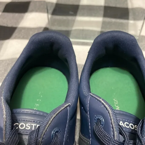 Lacoste Men's Chaymon Lace Up Leather Sneakers Shoes Size 12 Blue