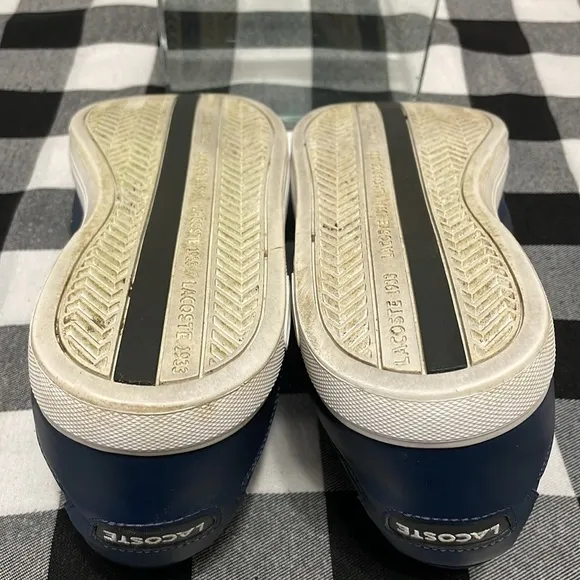 Lacoste Men's Chaymon Lace Up Leather Sneakers Shoes Size 12 Blue