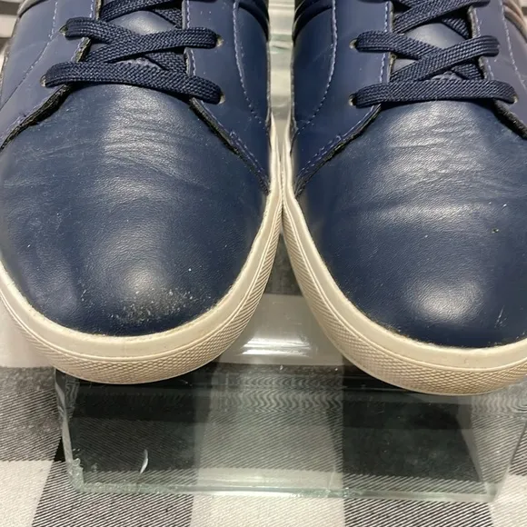 Lacoste Men's Chaymon Lace Up Leather Sneakers Shoes Size 12 Blue