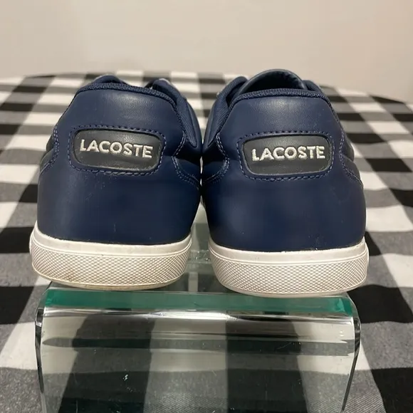 Lacoste Men's Chaymon Lace Up Leather Sneakers Shoes Size 12 Blue