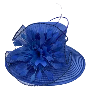 lampshade w/feather burst ~ cobalt