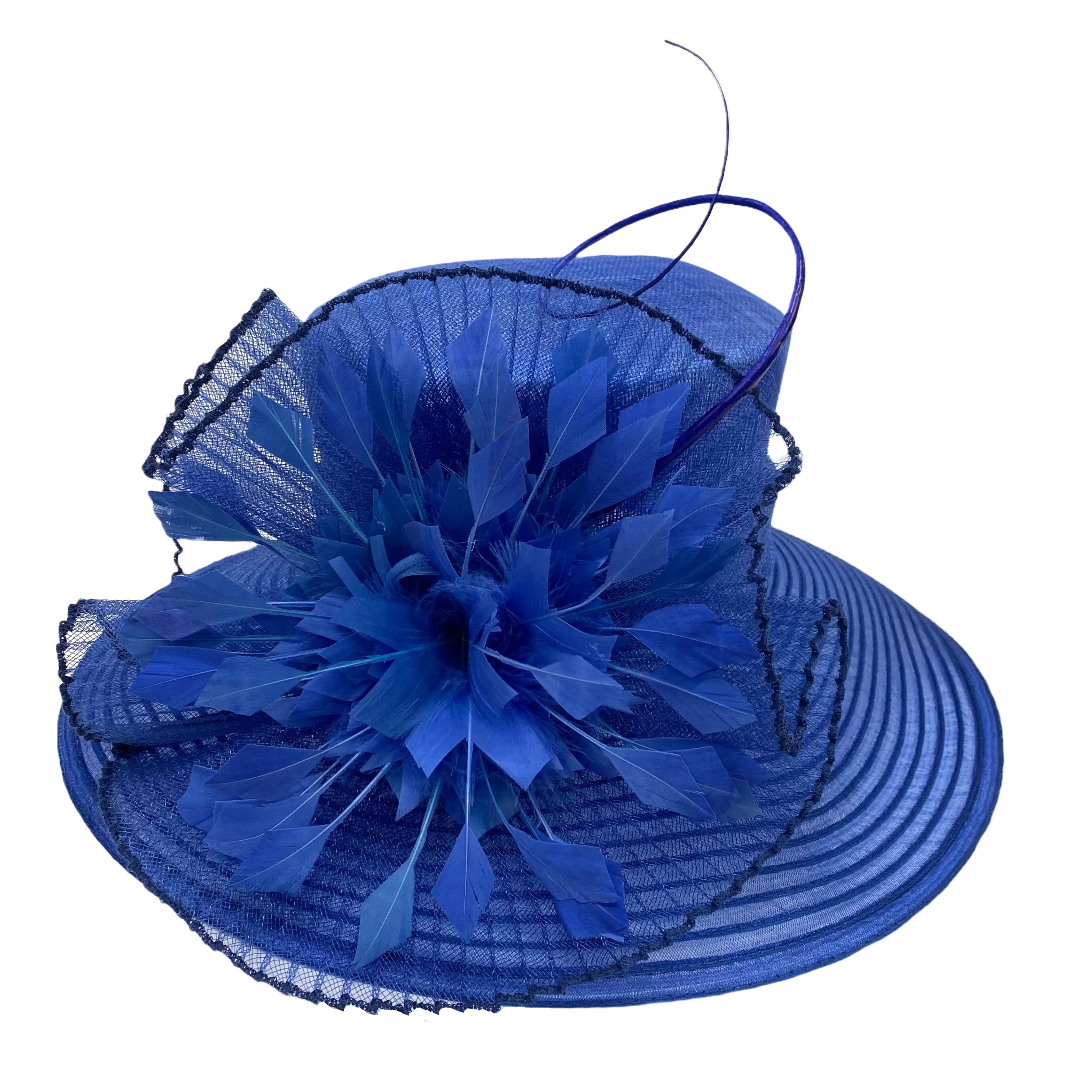 lampshade w/feather burst ~ cobalt