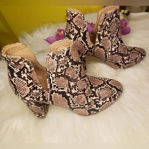 Lane Bryant Snake Print Ankle Boots 11 wide