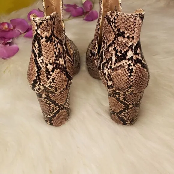 Lane Bryant Snake Print Ankle Boots 11 wide