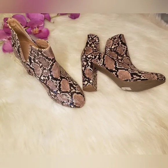 Lane Bryant Snake Print Ankle Boots 11 wide