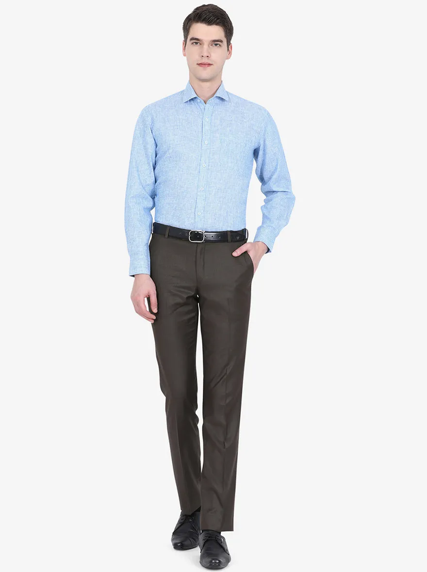 Light Blue Striped Regular Fit Formal Shirt | JadeBlue