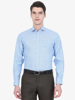 Light Blue Striped Regular Fit Formal Shirt | JadeBlue