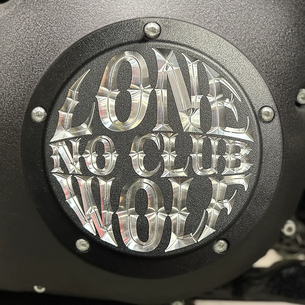 Lone Wolf Twin Cam Derby Cover - Matte Black   Aluminum