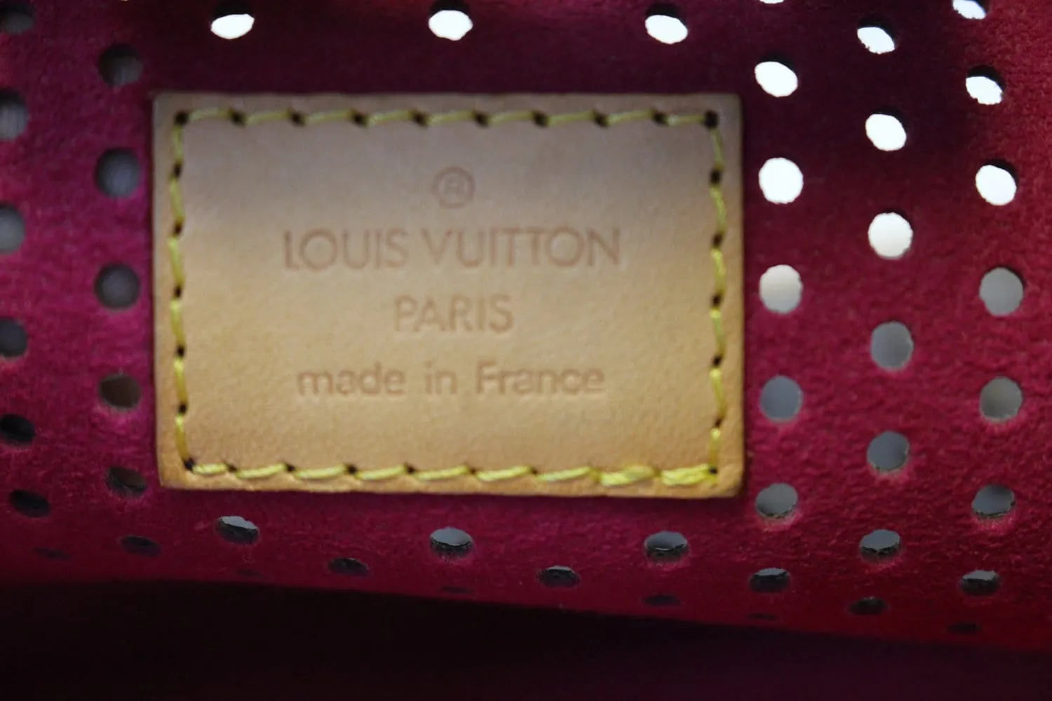 LOUIS VUITTON Pre Owned Fuchsia Monogram Perforated Musette Shoulder Bag