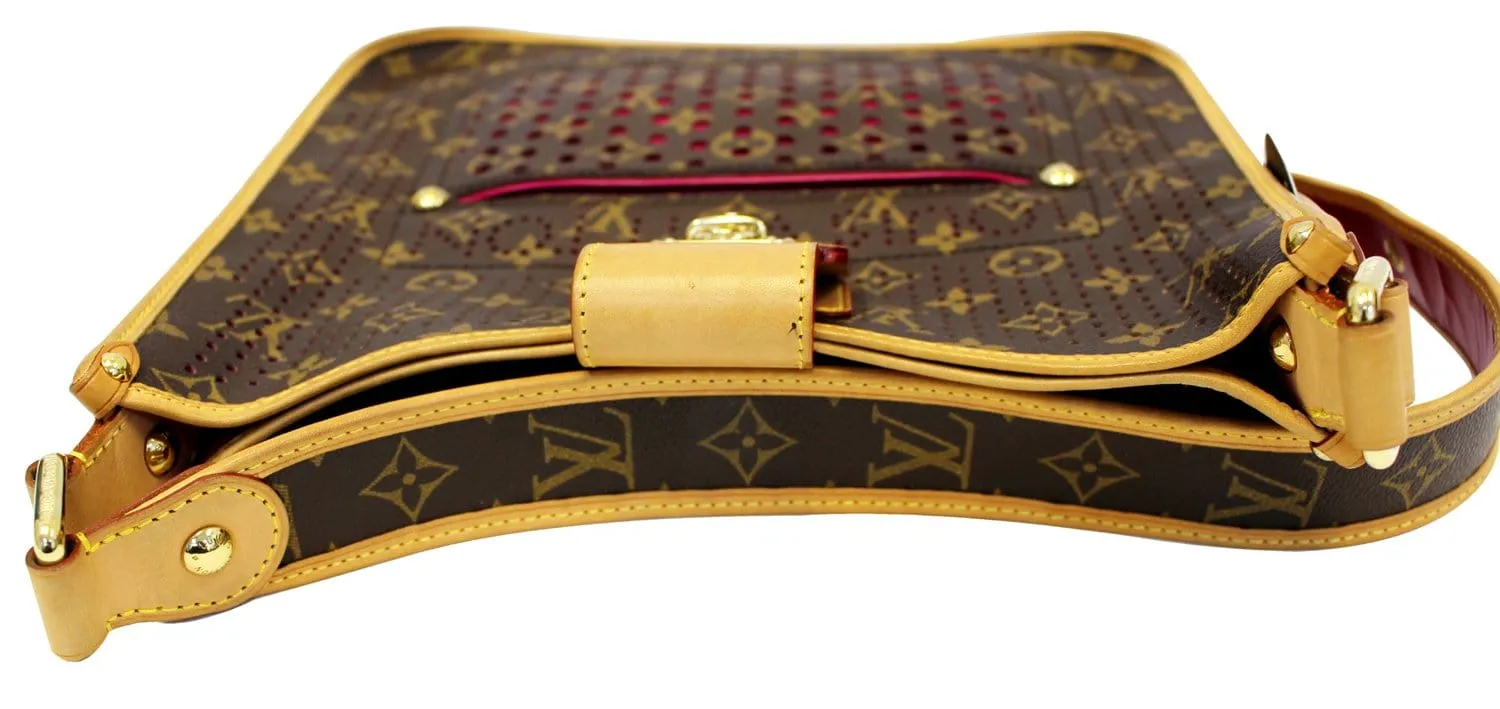 LOUIS VUITTON Pre Owned Fuchsia Monogram Perforated Musette Shoulder Bag