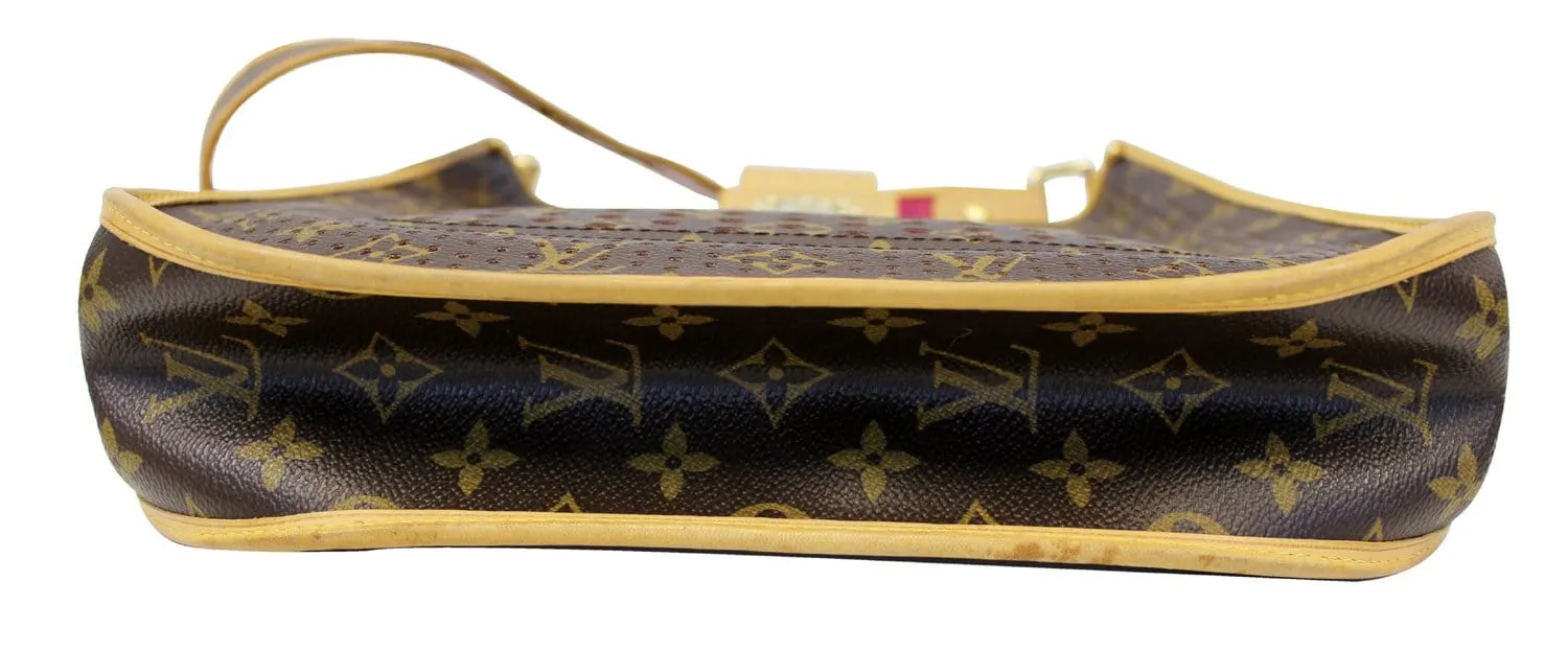 LOUIS VUITTON Pre Owned Fuchsia Monogram Perforated Musette Shoulder Bag