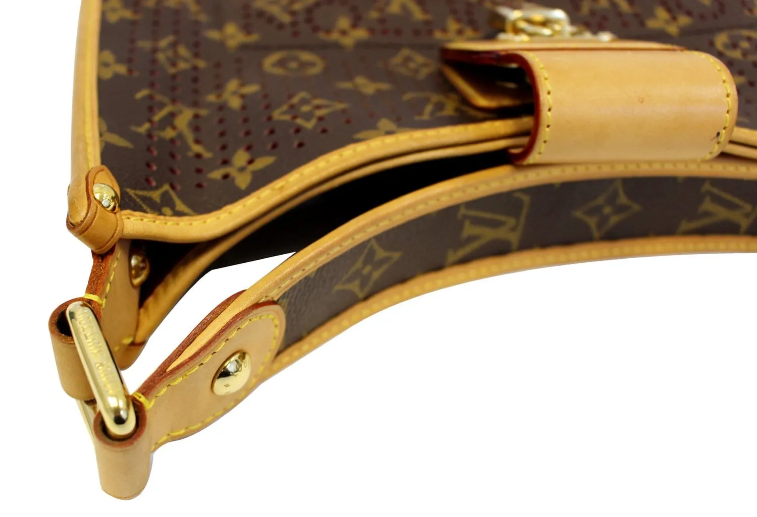 LOUIS VUITTON Pre Owned Fuchsia Monogram Perforated Musette Shoulder Bag