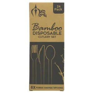 Mad Monk | Bamboo Cutlery Set - 24 Pieces | 1 set
