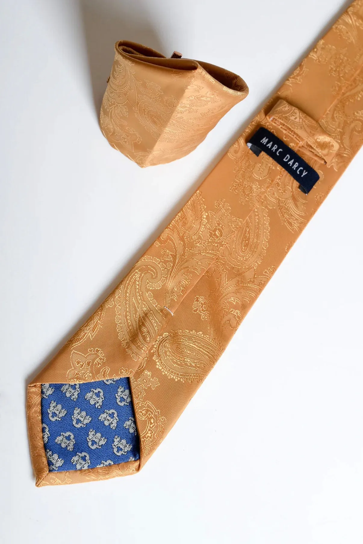 Marc Darcy Paisley Tie Set Gold