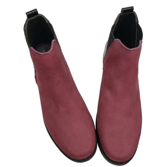 Marc Joseph | NIB Williamsburg Bootie Wine Nubuck Leather Pull On Boots Girl 3.5
