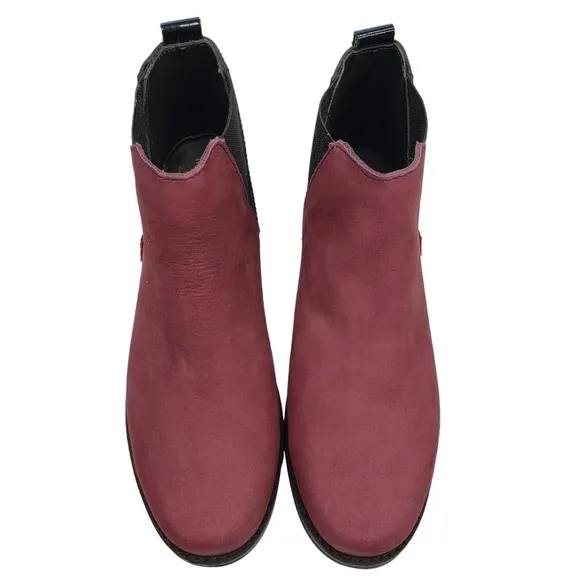 Marc Joseph | NIB Williamsburg Bootie Wine Nubuck Leather Pull On Boots Girl 3.5