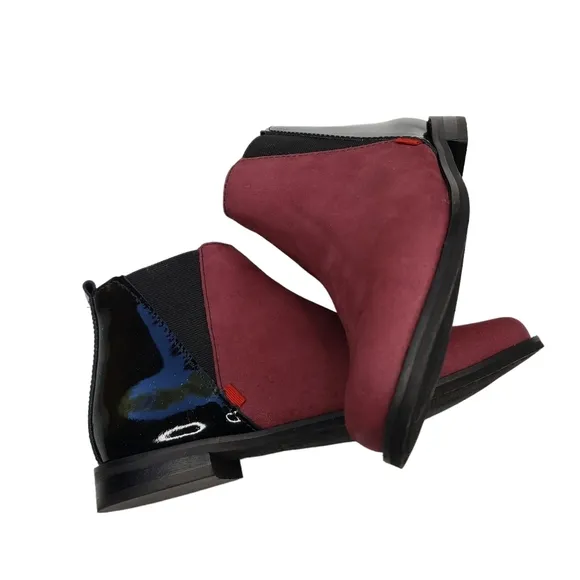 Marc Joseph | NIB Williamsburg Bootie Wine Nubuck Leather Pull On Boots Girl 3.5