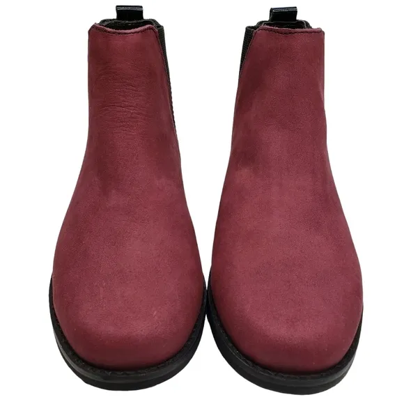 Marc Joseph | NIB Williamsburg Bootie Wine Nubuck Leather Pull On Boots Girl 3.5
