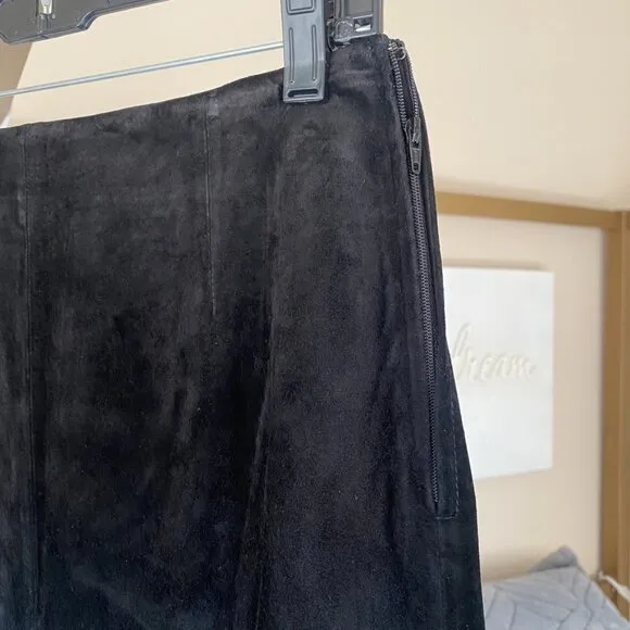 Marsh Landing Leather Maxi Skirt - Black - Size 8 EUC