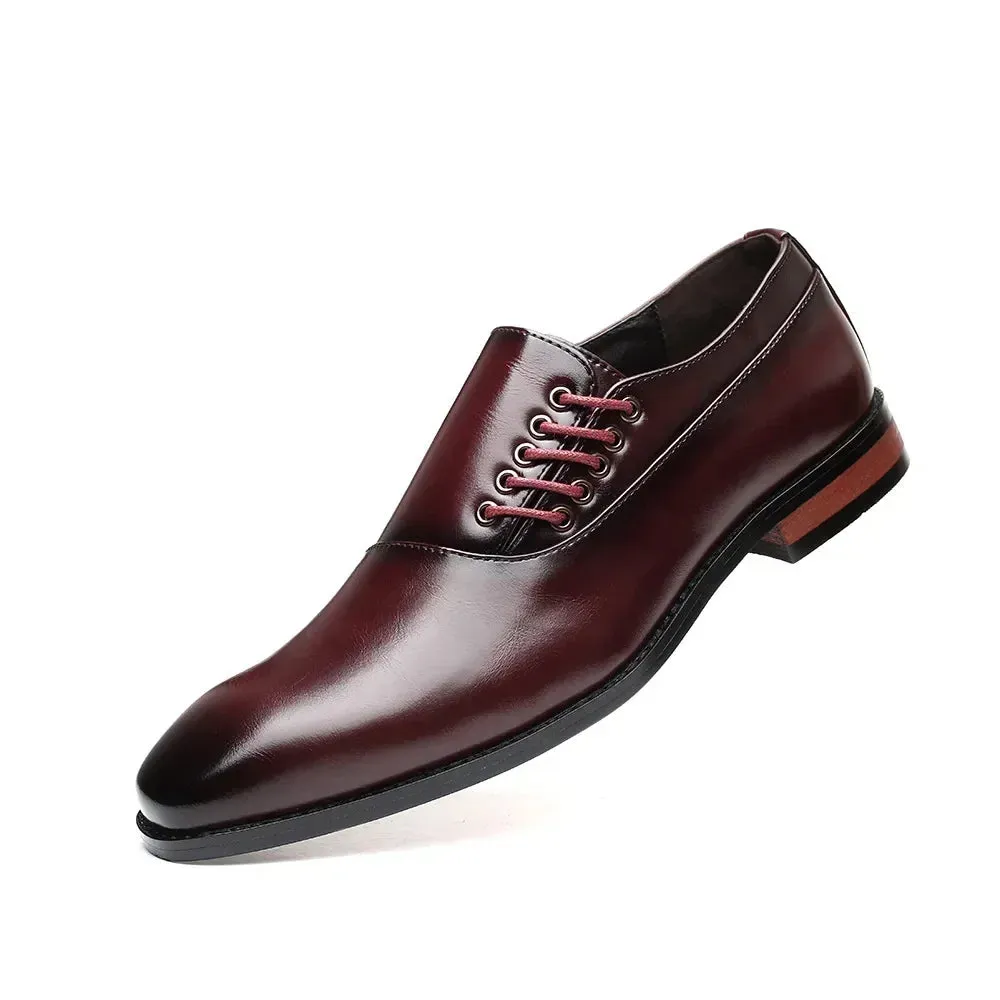 Men's Business Shoes - Leather Lace-up Oxfords