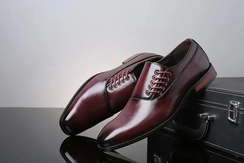 Men's Business Shoes - Leather Lace-up Oxfords