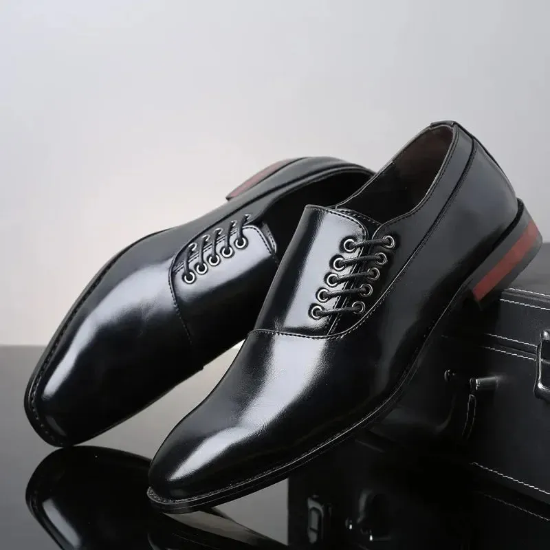 Men's Business Shoes - Leather Lace-up Oxfords