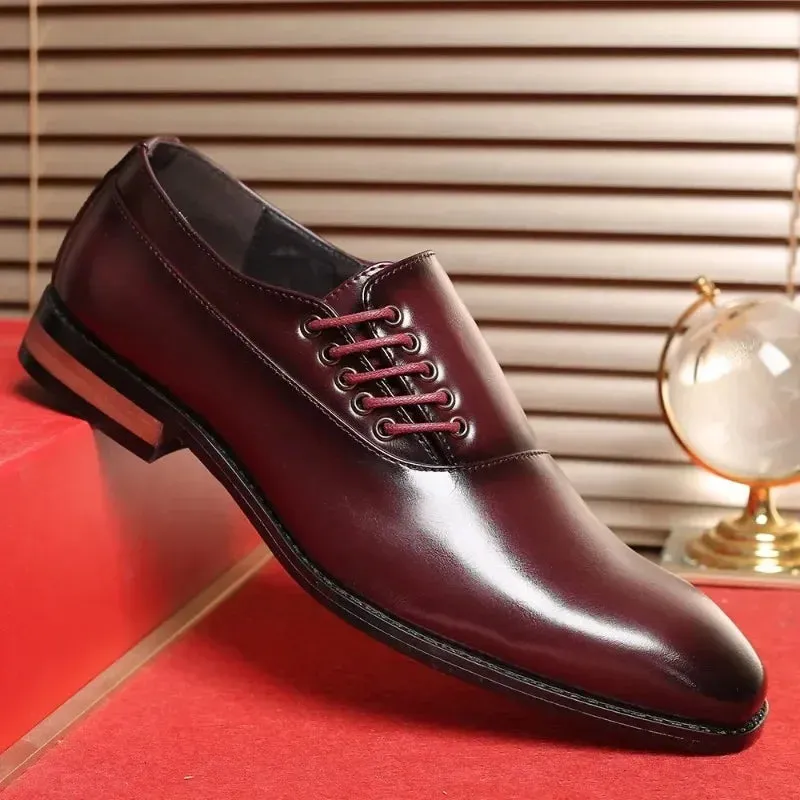 Men's Business Shoes - Leather Lace-up Oxfords