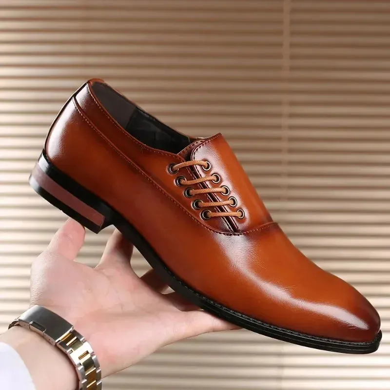 Men's Business Shoes - Leather Lace-up Oxfords