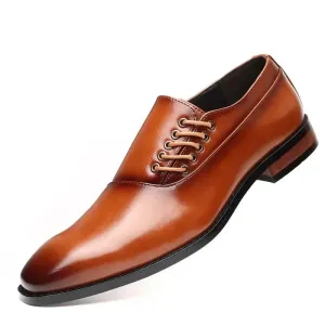 Men's Business Shoes - Leather Lace-up Oxfords