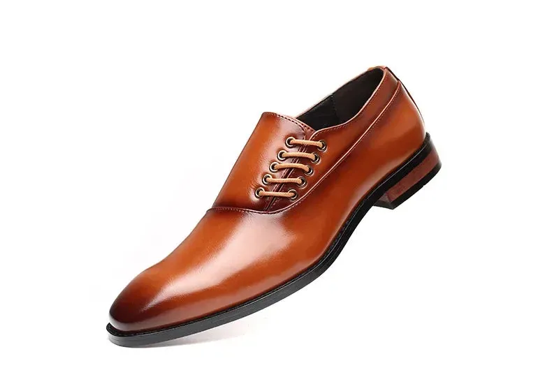 Men's Business Shoes - Leather Lace-up Oxfords