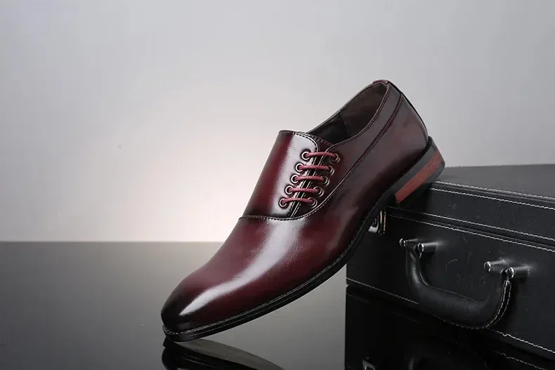 Men's Business Shoes - Leather Lace-up Oxfords
