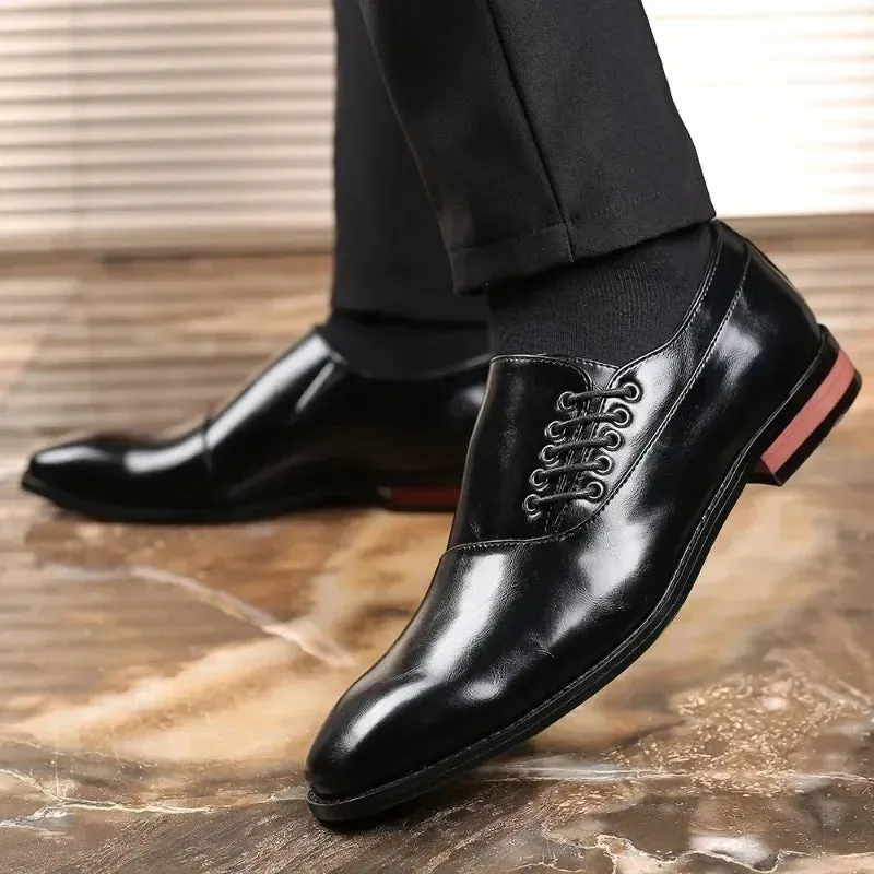 Men's Business Shoes - Leather Lace-up Oxfords