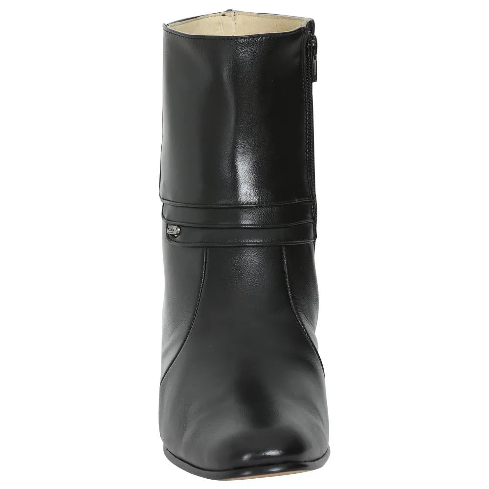 Men's Goat Leather Side Zipper Classic Dress Boots 'El Besserro' Black Color 199
