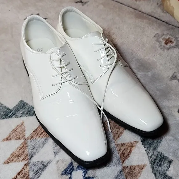 Mens White Oxford Tuxedo Shoes sz 14