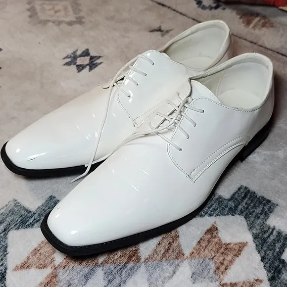 Mens White Oxford Tuxedo Shoes sz 14